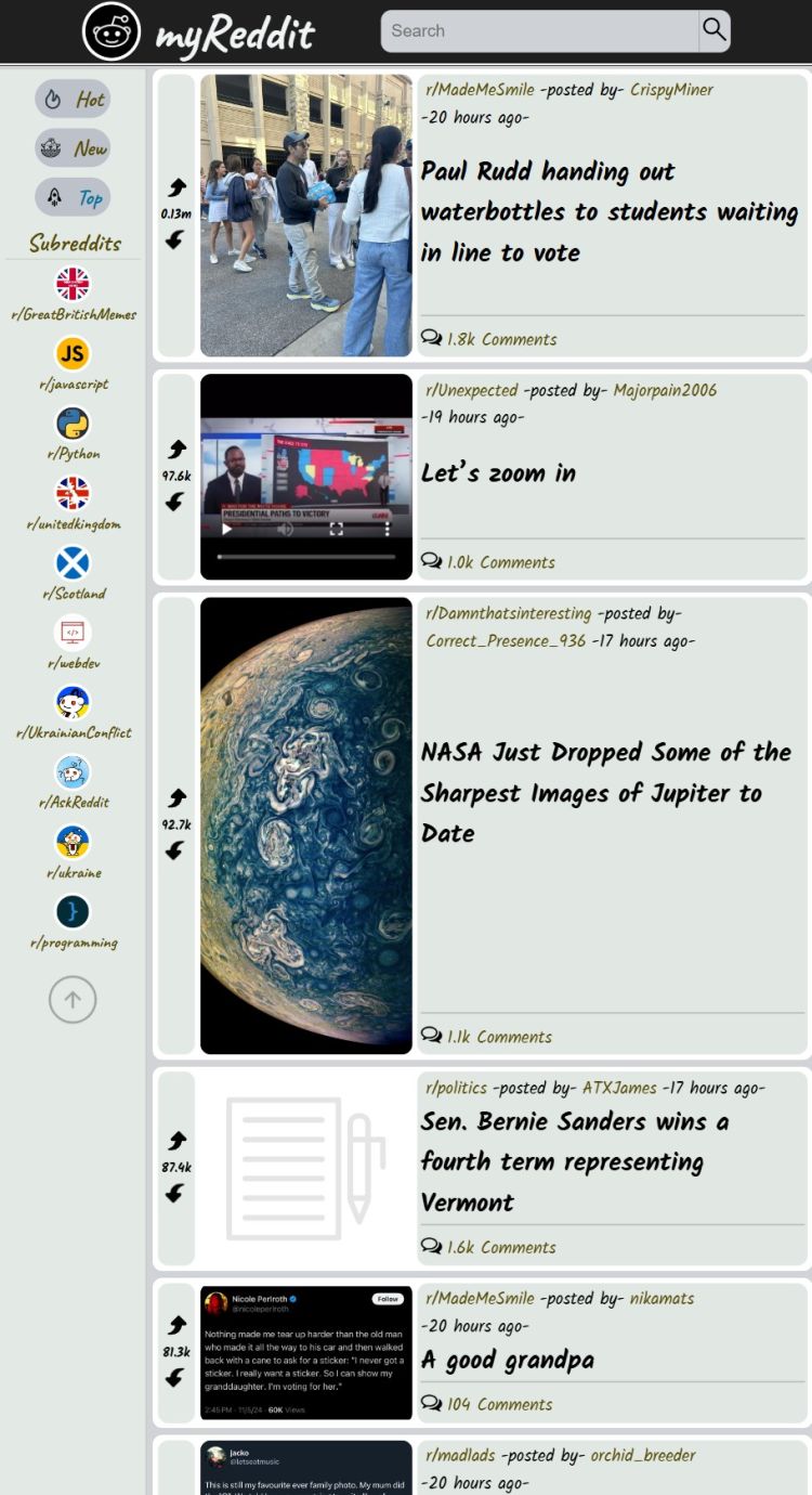 myReddit Project Image